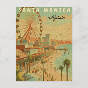 Cartão Postal santa monica  monica califórnia  viagem vintage cl