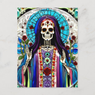 Cartão Postal Santa Muerte Colorida 