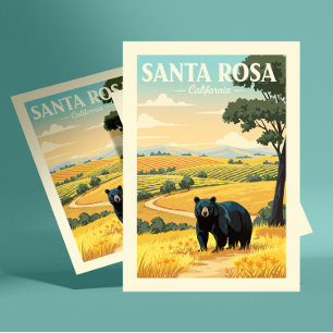 Cartão Postal Santa Rosa Califórnia Antiga