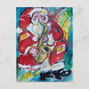 CARTÃO POSTAL SANTA & SAX, FESTA DE NATAL