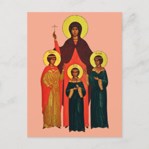 Cartão Postal Santa Sofia e Suas Filhas As Virtudes Eternas