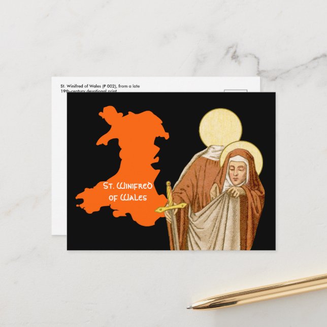 Cartão Postal Santa Winifred do País de Gales (P 002) Cartão-pos (Frente/Verso In Situ)