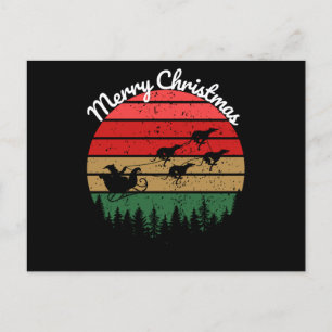Cartão Postal Santas Sleigh puxada por galgos