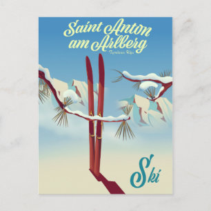 Cartão Postal Santo Anton am Arlberg, Alpes do Tirolean, Áustria