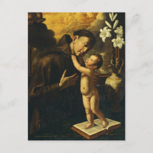 Cartão Postal Santo António de Pádua com o Menino Jesus