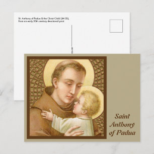 Cartão Postal Santo Antônio de Pádua & o Menino Jesus (JM 05)