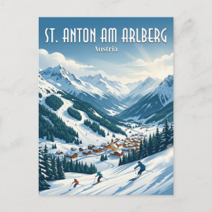 Cartão Postal Santo Antônio em Arlberg Áustria
