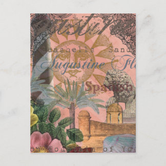 Cartão Postal santo augustine florida viagem antiquada arte