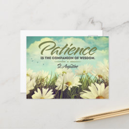 Cartão Postal Santo Augustine Inspirational Cote "Paciência"