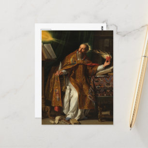 Cartão Postal Santo Augustine por Philippe de Champaigne