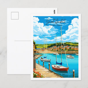 Cartão Postal Santo Austell Cornwall England viagens vintage