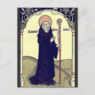 Cartão Postal Santo Benedito de Nursia Padroeiro da Europa Catól