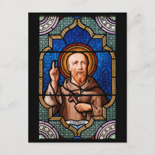 Cartão Postal Santo Bernard de Clairvaux StainGlass Art