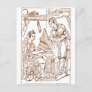 Cartão Postal Santo Cecília com a Santo Catherine de Alexandria