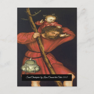 Cartão Postal Santo Christopher com o Cristo Criança