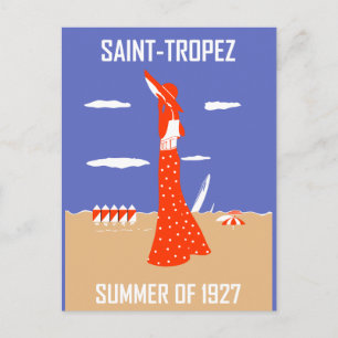 Cartão Postal Santo de idade do jazz Tropez Summer na moda da pr