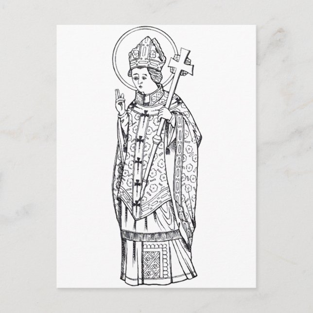 Cartão Postal Santo Deiniol Abbot e Bishop (Frente)