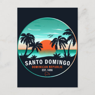 Cartão Postal Santo Domingo República Dominicana Retro Sunset 60
