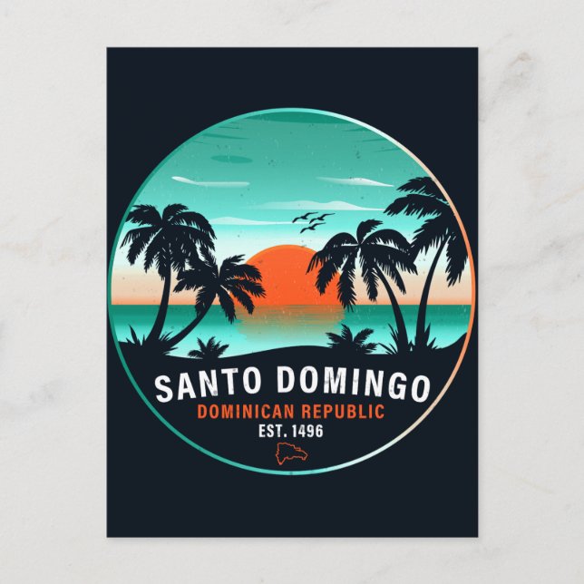 Cartão Postal Santo Domingo República Dominicana Retro Sunset 60 (Frente)