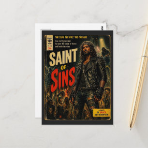 Cartão Postal Santo dos Pecados Capa de Livro Falso Jesus
