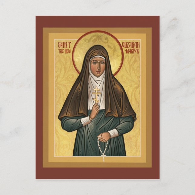 Cartão Postal Santo Elizabeth The New Martryr Prayer Card (Frente)