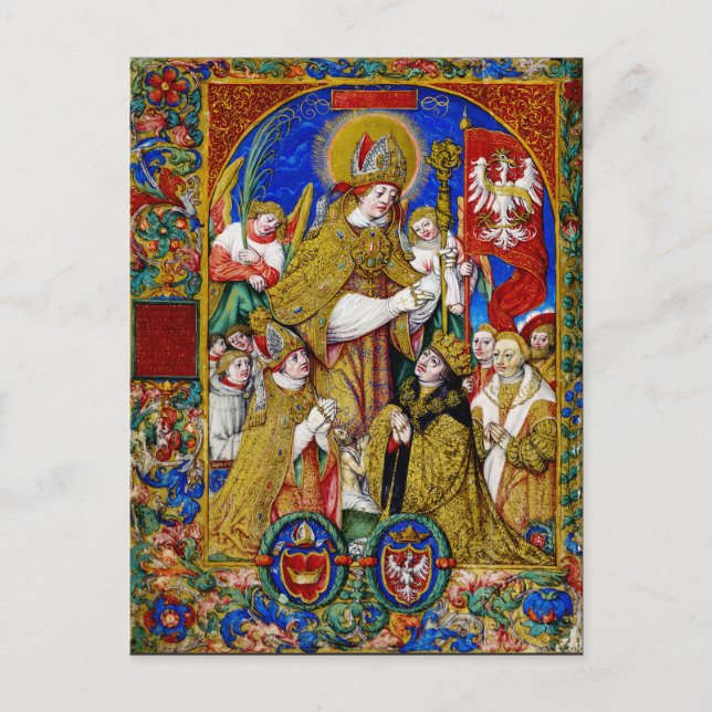 Cartão Postal Santo Estanislau Bispo e Mártir Arte Fina (Frente)