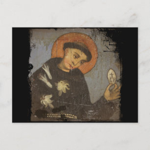 Cartão Postal Santo Francis com lírios brancos