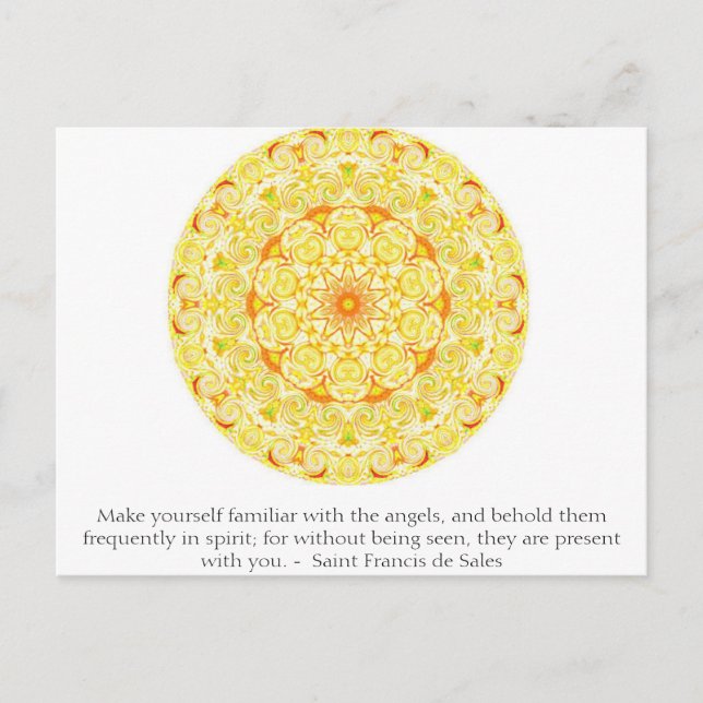 Cartão Postal Santo Francis de Sales CITOTE sobre os anjos (Frente)