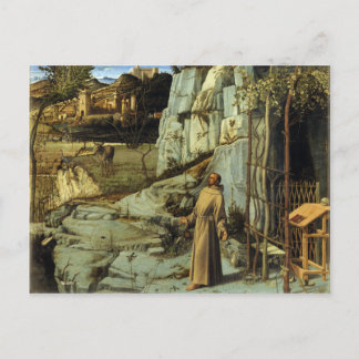 Cartão Postal Santo Francis no Deserto por Giovanni Bellini