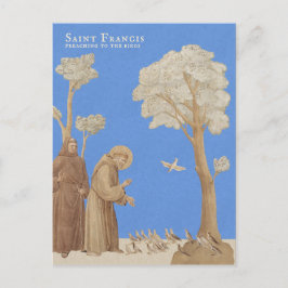 Cartão Postal Santo Francis pregando às aves CC1164