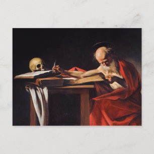 Cartão Postal Santo Jerome Escrevendo de Michelangelo Caravaggio