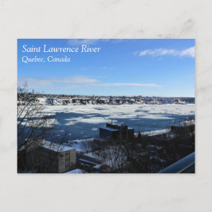 Cartão Postal Santo Lawrence River em inverno, Quebec, Canadá