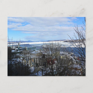Cartão Postal Santo Lawrence River em inverno, Quebec, Canadá