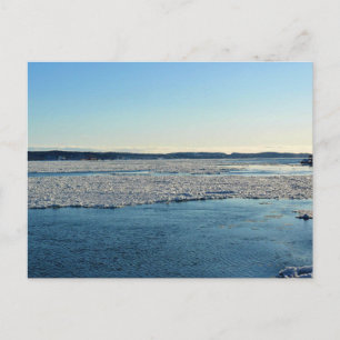 Cartão Postal Santo Lawrence River em inverno, Quebec, Canadá