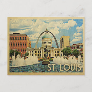 Cartão Postal Santo Louis Missouri Viagens vintage
