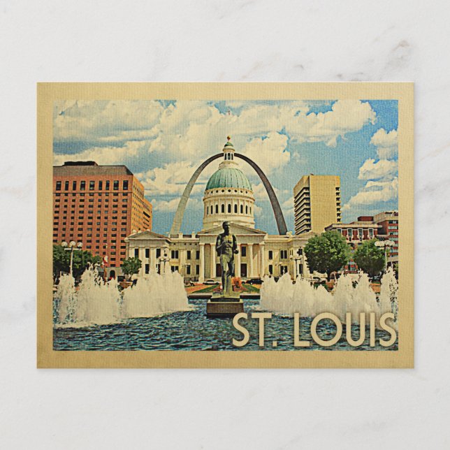 Cartão Postal Santo Louis Missouri Viagens vintage (Frente)