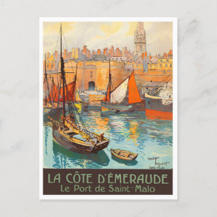 Cartão Postal Santo Malo France viagens vintage