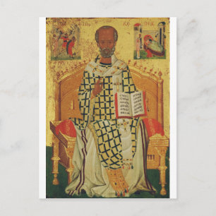 Cartão Postal Santo Nicholas do Ícone Ortodoxo Myra