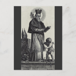 Cartão Postal Santo Patrício Apóstolo da Irlanda Arte Monocromát