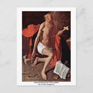 Cartão Postal Santo Penitente Jerome com Cardeal