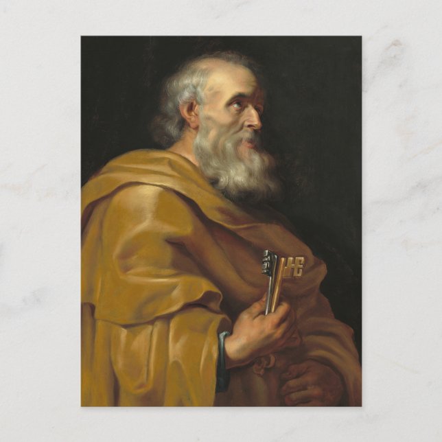 Cartão Postal Santo Peter por Peter Paul Rubens (Frente)