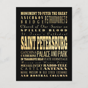 Cartão Postal Santo Petersburgo da Tipografia Russa