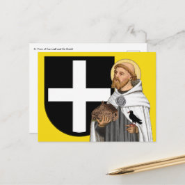 Cartão Postal Santo Pirano da Cornualha (SAE 01) e seu Poste de