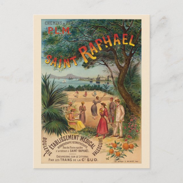Cartão Postal Santo-Raphaël França Poster vintage 1893 (Frente)