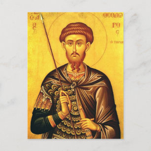Cartão Postal Santo Theodore Tiron - ícone ortodoxo