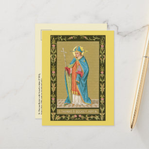Cartão Postal Santo Tomás Becket com Espada na Mitra (P 005)