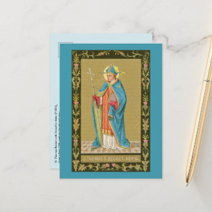Cartão Postal Santo Tomás Becket com Espada na Mitra (P 005)