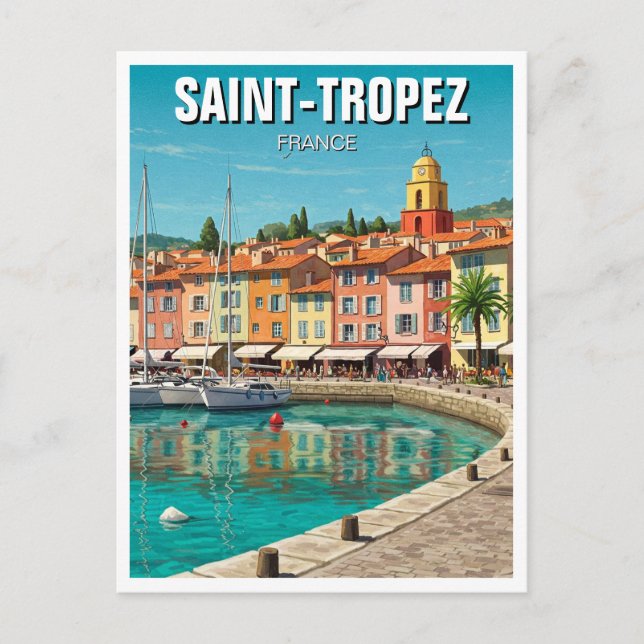 Cartão Postal Santo-Tropez France Viagem (Frente)
