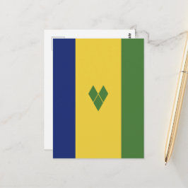 Cartão Postal Santo Vincent e bandeira das Granadinas