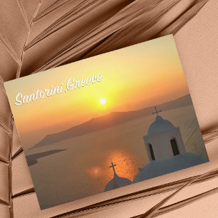 Cartão Postal Santorini, Cartaz Sunset Grécia